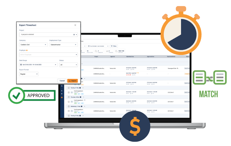 varicon timesheet for time saving and reduce errors.